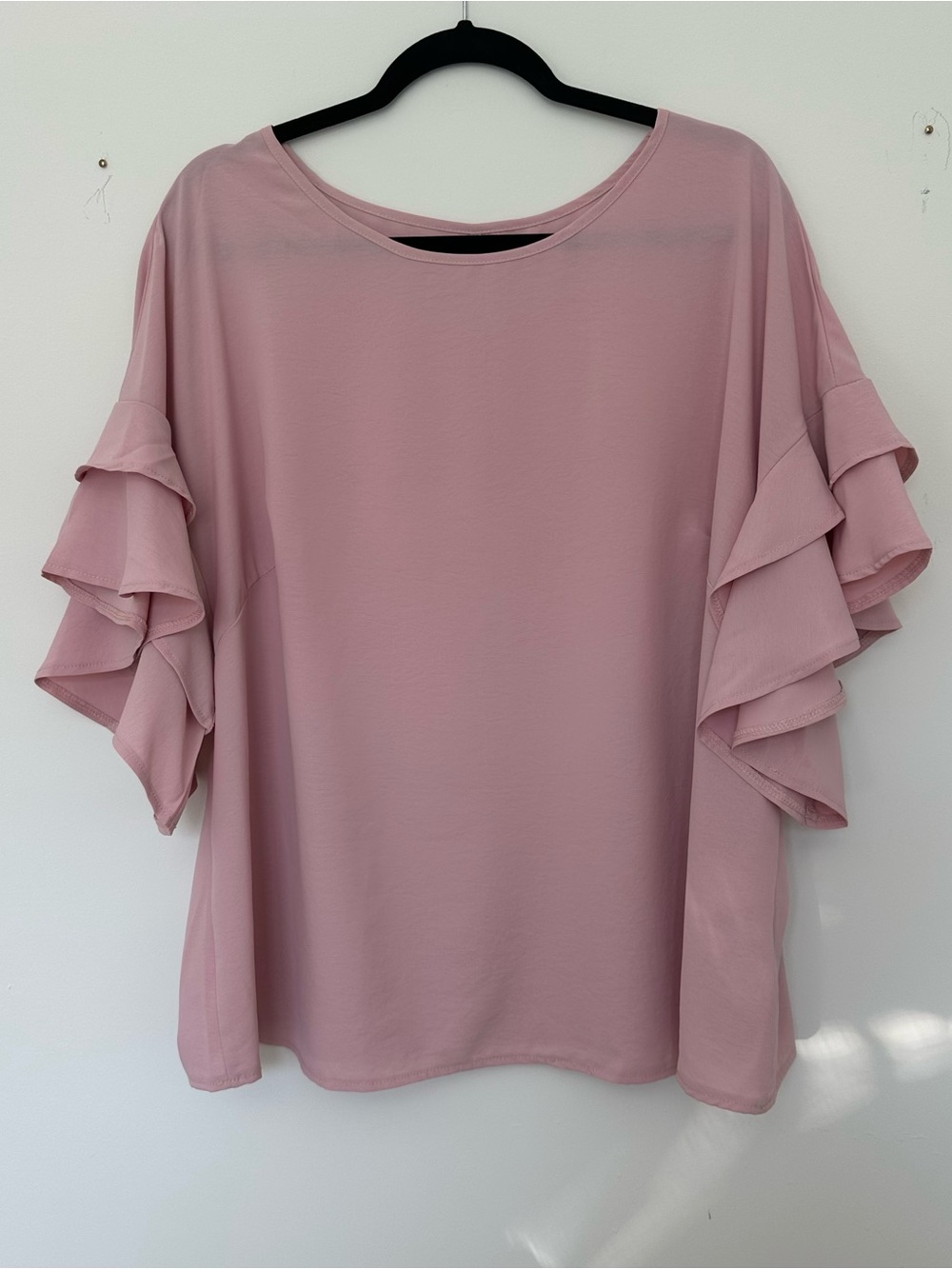 SHEIN Dusty Rose Ruffle Sleeve Blouse